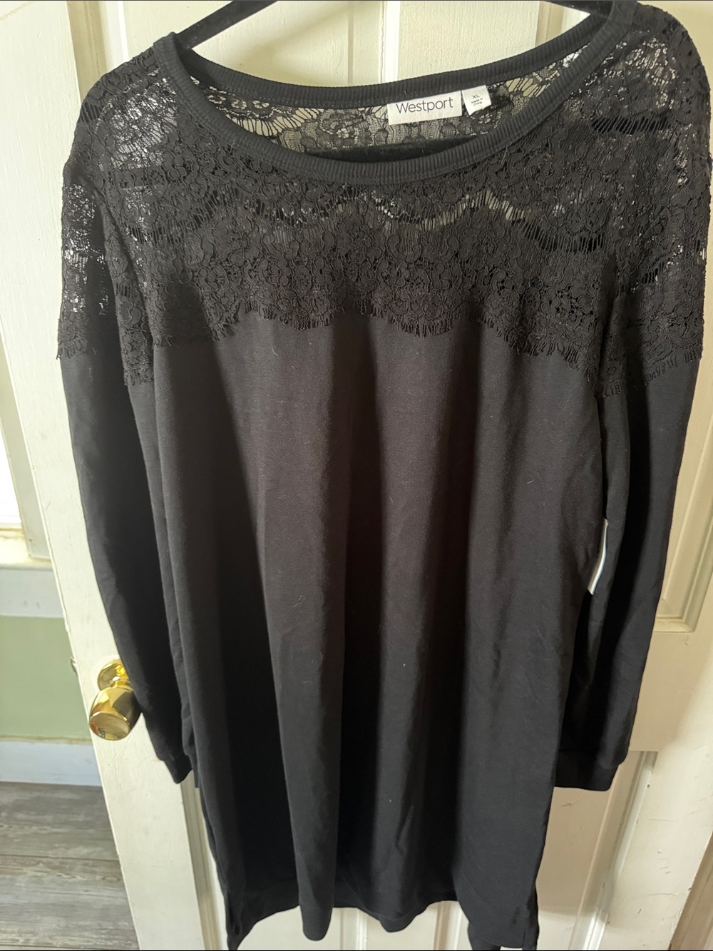 Westport Black Lace Yoke Long Sleeve Dress